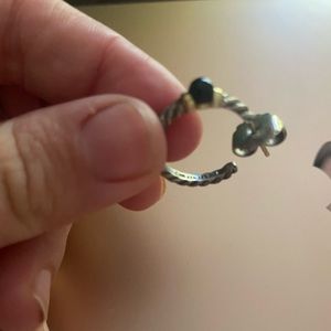 David yurman gold black onyx hoop